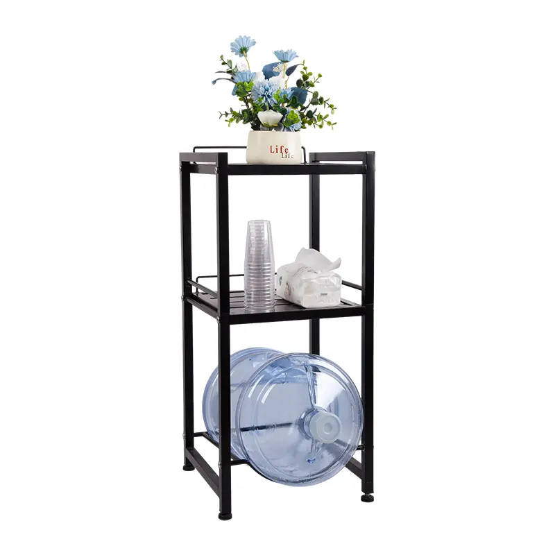 3 tier water bottle rack with storage shelf