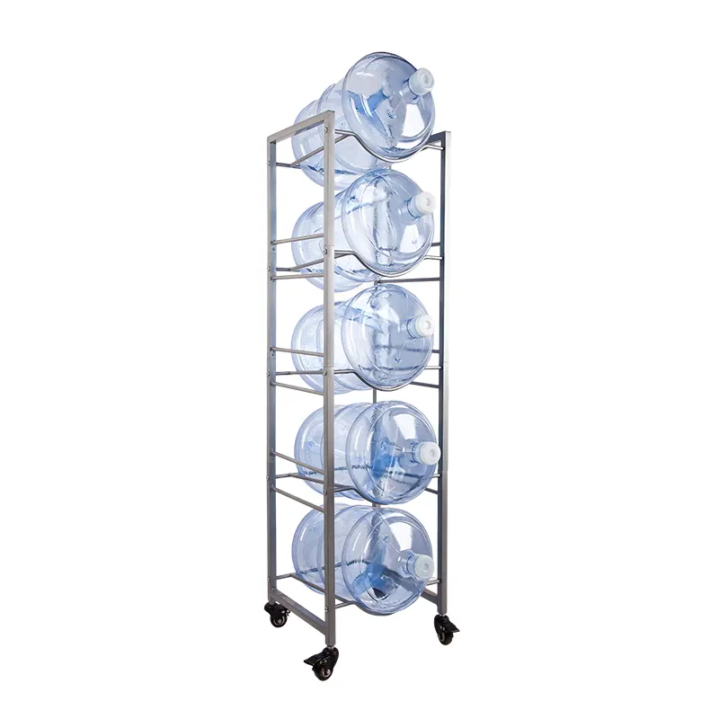 rolling 5 tier water bottle rack
