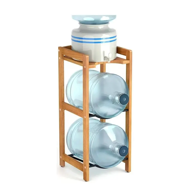 wooden 3 tier water bottle rack